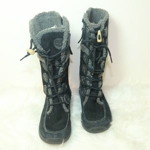 Timberland Suede Black Laced Boots Sz 3.5